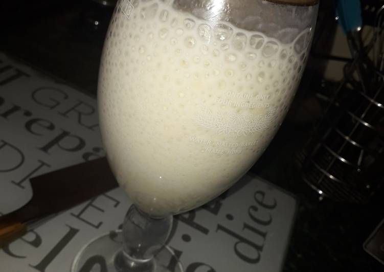 Homemade banana milkshake