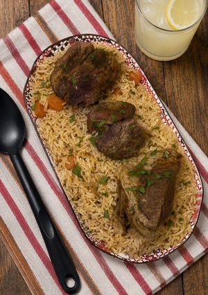صورة لوصفة طاجن أرز باللحم البقري