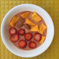 Mango Banana And Strawberry Smoothie A picture of Mango Banana And Strawberry Smoothie.