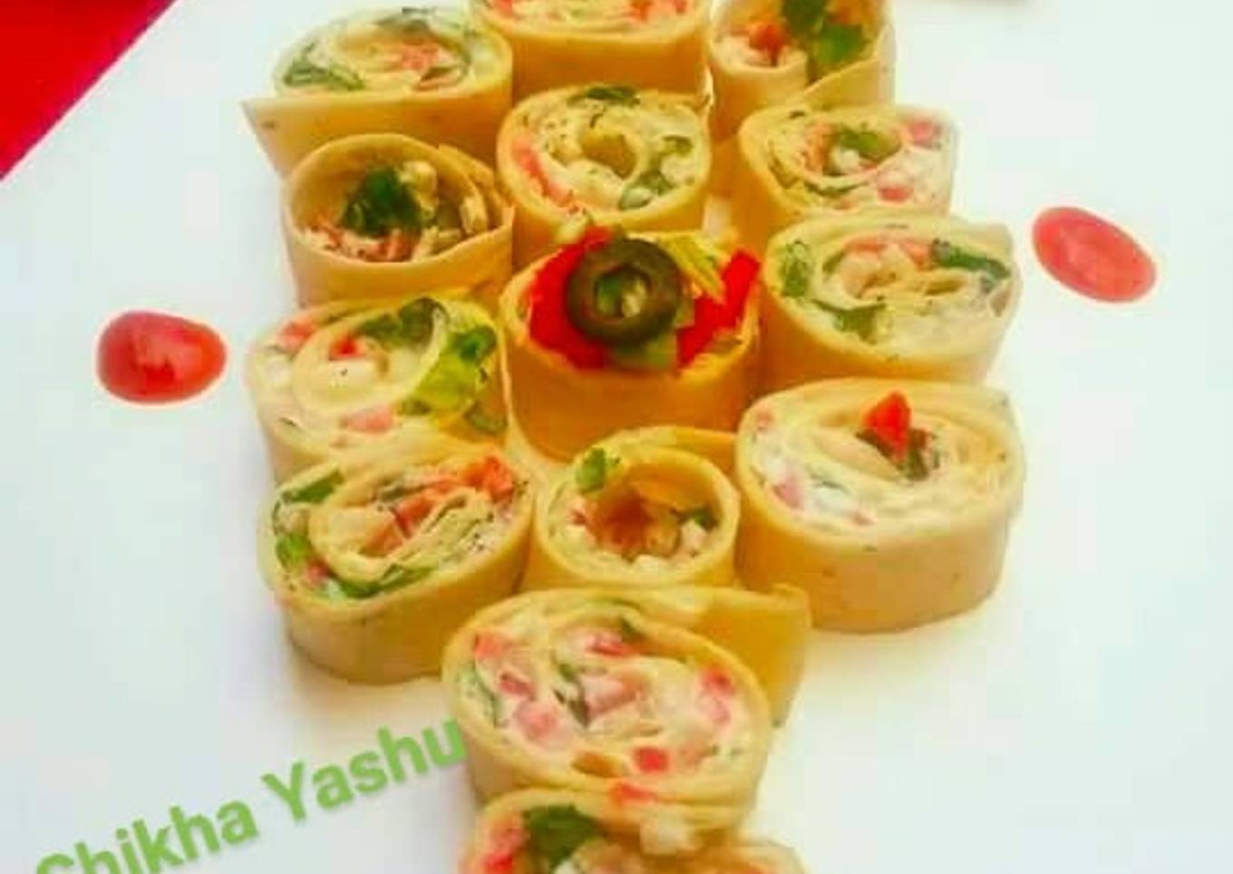 Veggie Mayo Pinwheel Tacos