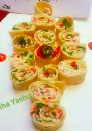 A picture of Veggie Mayo Pinwheel Tacos.