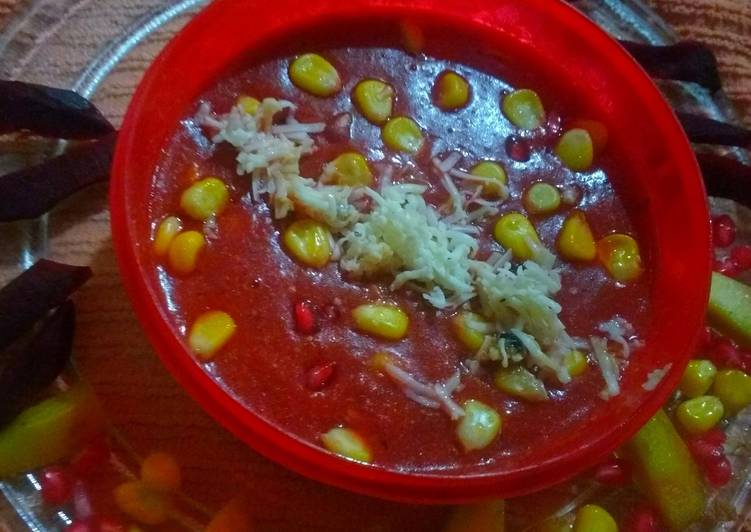 Pumpkin Beetroot sweet corn Thick soup