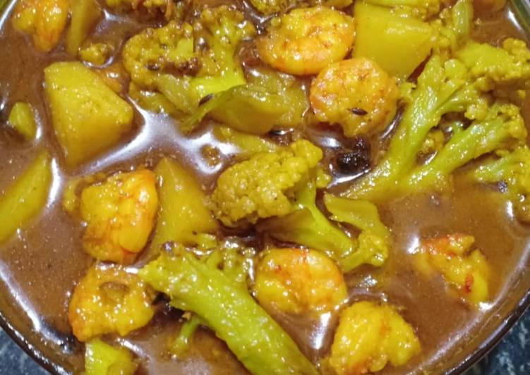 Easy Cheap Dinner Cauliflower prawn curry