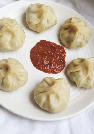 A picture of Spinach Momos.