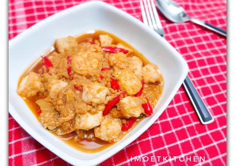 Udang tahu telur saus tiram