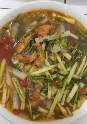 Hình của món Cá điêu hồng nấu canh chua.