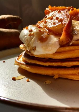 A picture of Sweet potato pancakes.