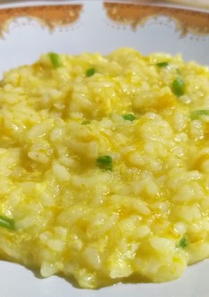 Foto resep Bubur labu telor bumbu kuning