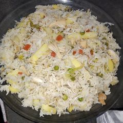 Desi style Chicken fried rice A picture of Desi style Chicken fried rice.