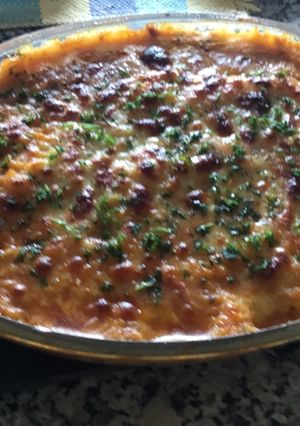 Una foto de Pastel de carne y puré de papas gratinado