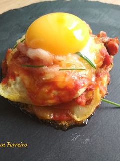 Una foto de Falsa lasaña de claras de huevo frito