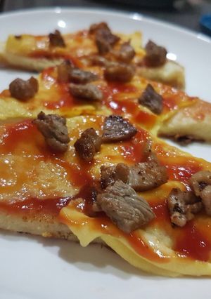 Foto resep Meat Bread Pizza (Roti Tawar Pizza Daging)