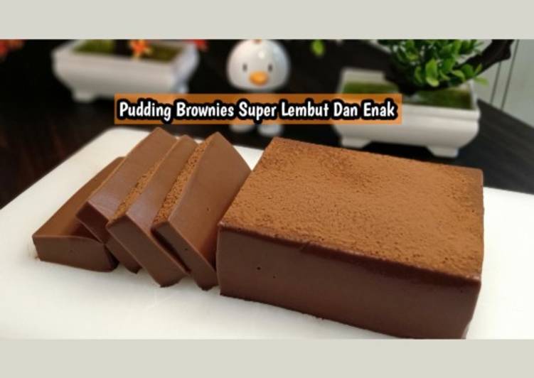 makanan Puding Brownies Super Lembut Dan Nyoklat - Tanpa Telur Anti Gagal