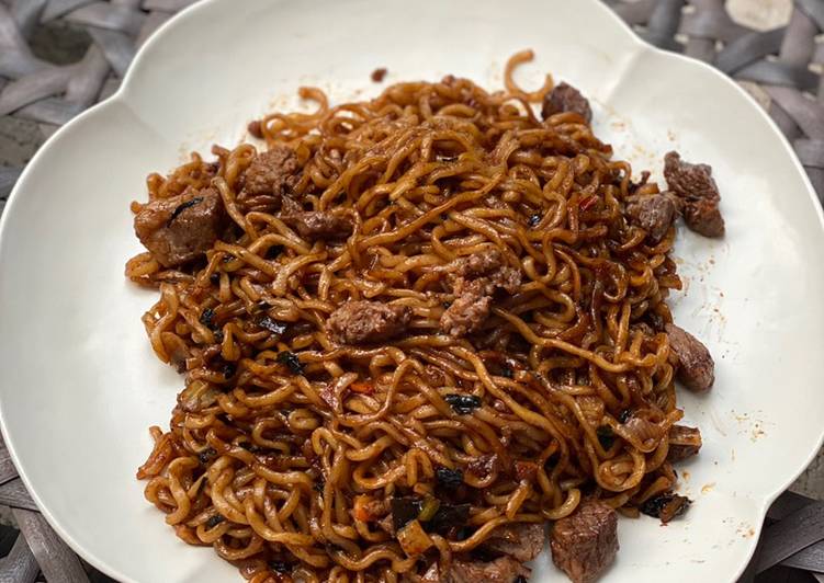 Resep Jjapaguri Ram-don with steak, from Parasite K-drama 🍜 yang enak