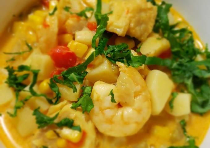 Easiest Way to Prepare Award-winning Island Seafood and Corn Chowder