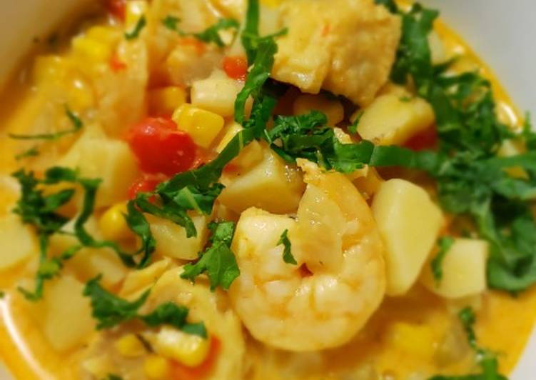 Simple Way to Prepare Perfect Island Seafood and Corn Chowder