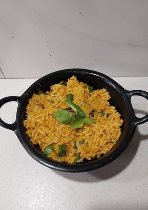 A picture of Vendakkai Rice.