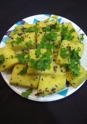 બેસન ખમણ ઢોકળાbesan khaman dhokala in Gujarati ) રેસીપી મુખ્ય ફોટો