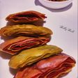 Multi layered beet spinach crackers