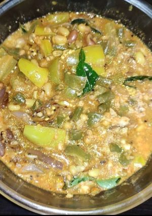 A picture of Fresh lobia green brinjal gravy.