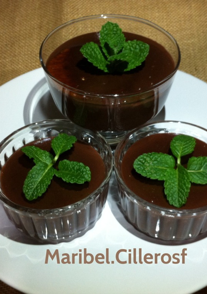 Una foto de Natillas de chocolate, a la menta