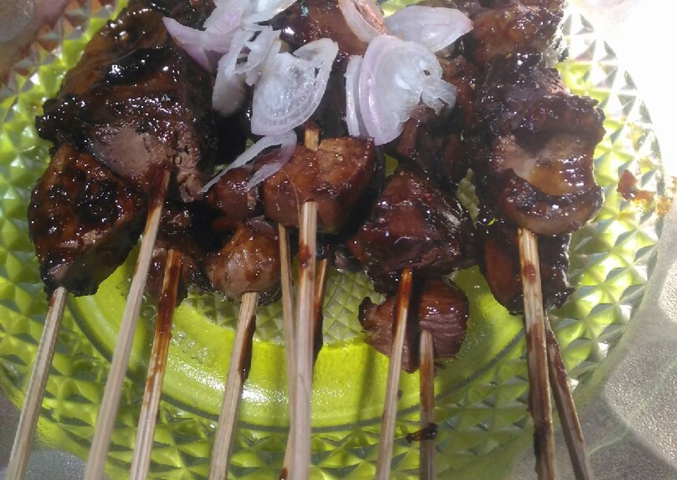 Sate ampela hati ayam bumbu kecap