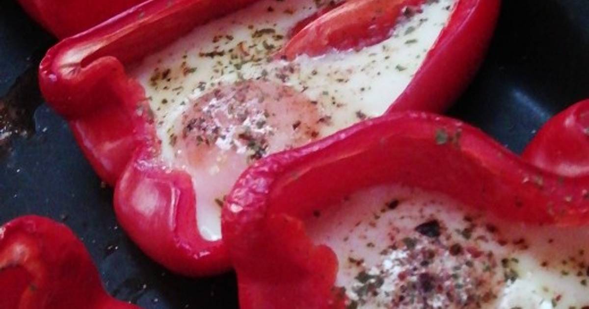 Morrón relleno de huevo Receta de Lehia19- Cookpad