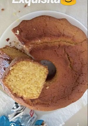 Una foto de Bizcochuelo de polenta y naranja