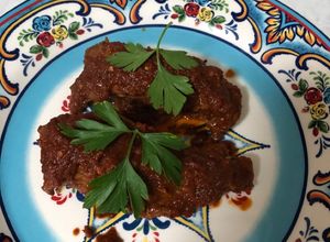 Una foto de Arrachera con salsa de chiles secos picosita