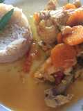Pollo al azafrán para dos