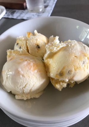 A picture of Granadilla Yoghurt Ice Cream.