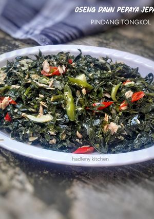 Foto resep Oseng Daun Pepaya Jepang Pindang Tongkol
