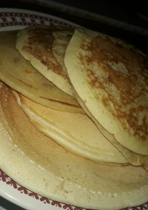 Una foto de Pancakes veganos económicos