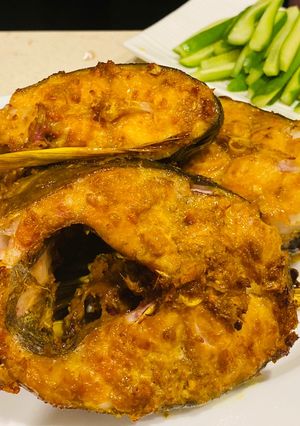 Hình của món Cá lăng nướng.
