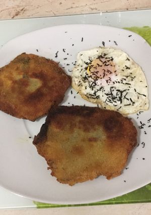 Foto principal de Cachopos de setas y huevo frito con trufa