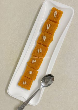 A picture of Mango-Coconut Barfi.