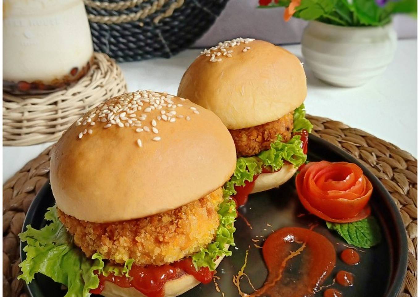 Burger ayam crispy