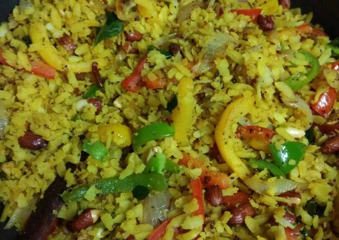 Veggie Poha Recipe by HarMeet Kaur - Cookpad