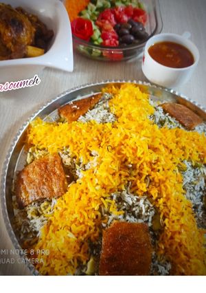 عکسی از دستور باقالی‌پلو با ماهیچه