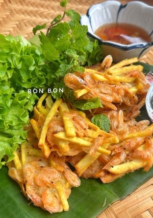 Hình của món Tép Chiên Khoai Lang.