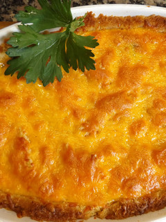 Una foto de Gratinado de acelgas, jamón y queso cheddar