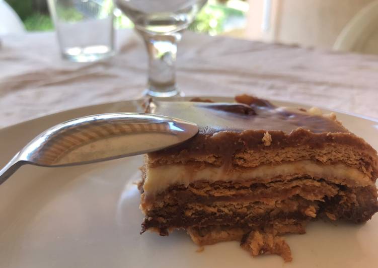 Tarta de galletas de 3 chocolates