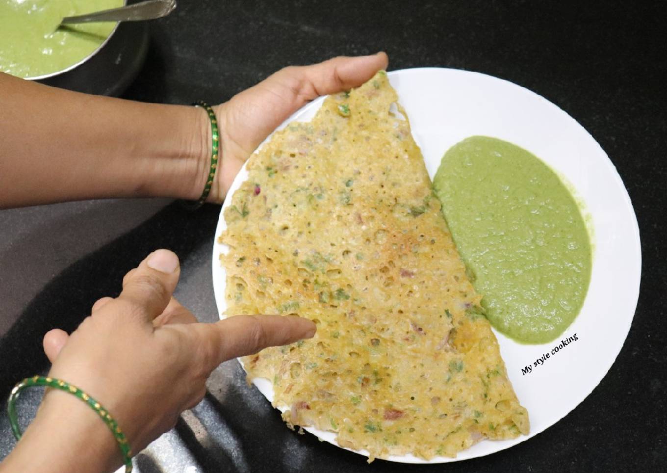 Mix in the dosa flour