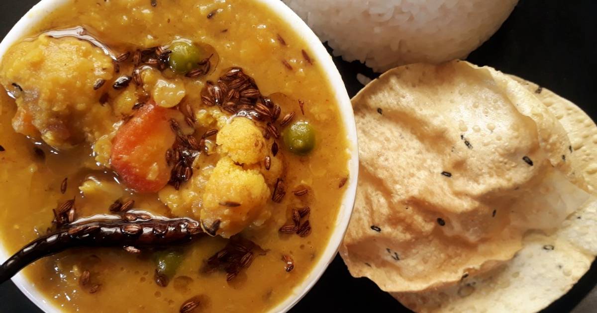 Mix vegetable Dal Recipe by Tanushree Jha Cookpad