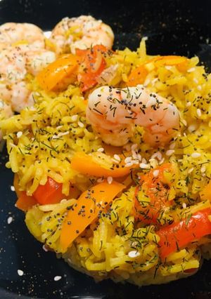Une photo de Riz Basmati au Curcuma et Crevettes