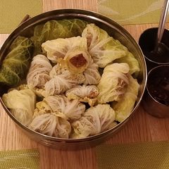 Home recipe cabbage wraps A picture of Home recipe cabbage wraps.
