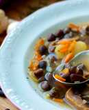 Sopa de champiñones y frijoles
