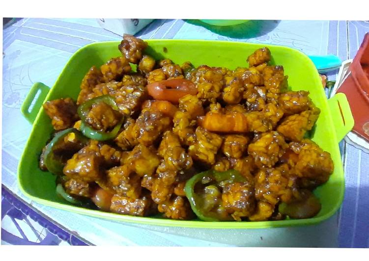 Tempe kecap cabai tapi tidak pedas mantap jiwa 😍
