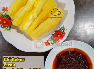 Gambar Ubi Kayu Rebus Cicah Sambal Tumis Bilis