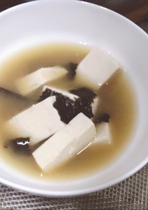 A picture of Miso Soup with Dried Seaweeds.